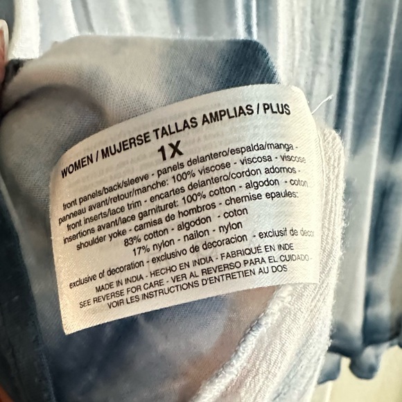 American Vintage blue tie-dye 1X shirt - Picture 5 of 6